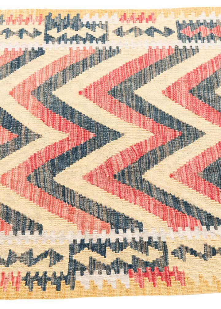 3' 7 x 6' 6 Hand Woven Kilim Maymana Wool Rug