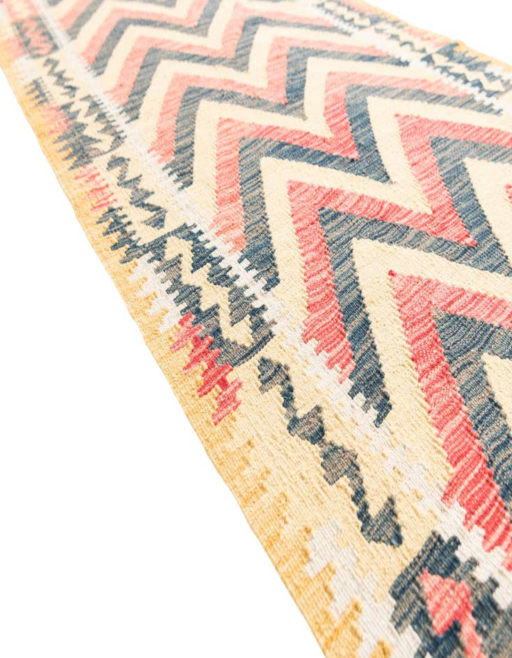 Detail image of 3' 7 x 6' 6 Hand Woven Kilim Maymana Wool Rug