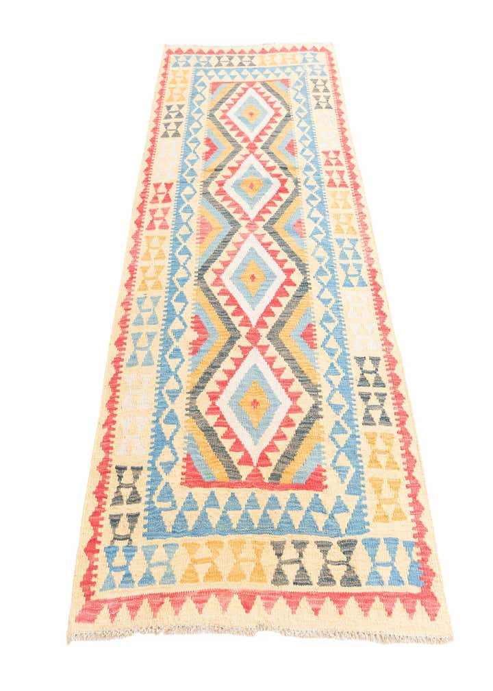 3' 7 x 6' 6 Hand Woven Kilim Maymana Wool Rug