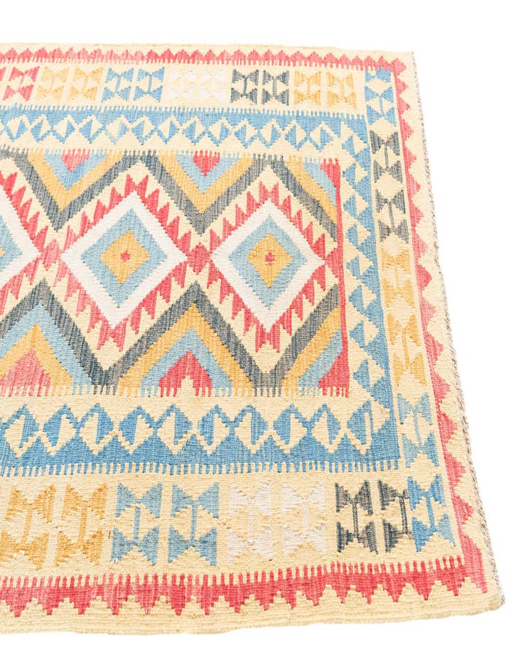 Detail image of 3' 7 x 6' 6  Hand Woven Kilim Maymana Wool Rug