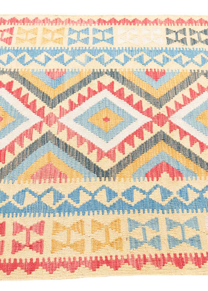 3' 7 x 6' 6 Hand Woven Kilim Maymana Wool Rug