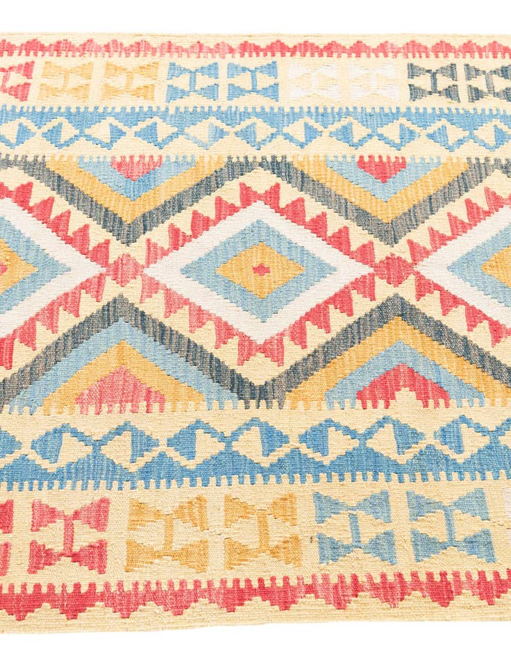 Detail image of 3' 7 x 6' 6  Hand Woven Kilim Maymana Wool Rug