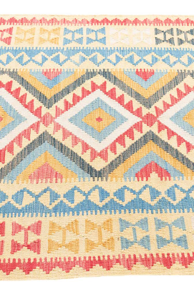 3' 7 x 6' 6 Hand Woven Kilim Maymana Wool Rug