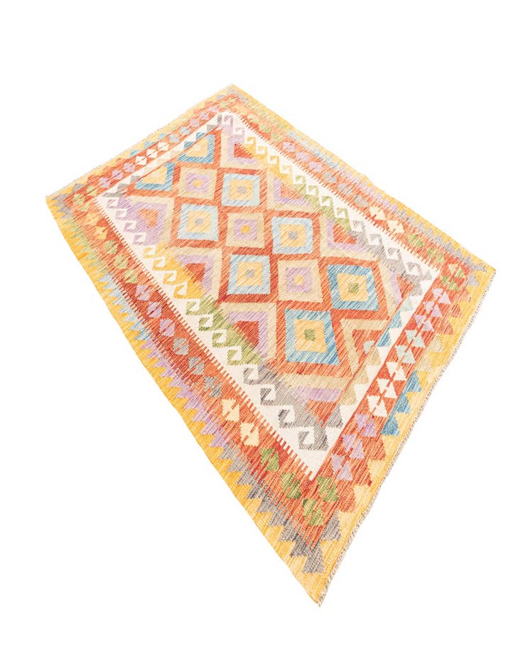 Detail image of 4' 4 x 5' 10  Hand Woven Kilim Maymana Wool Rug