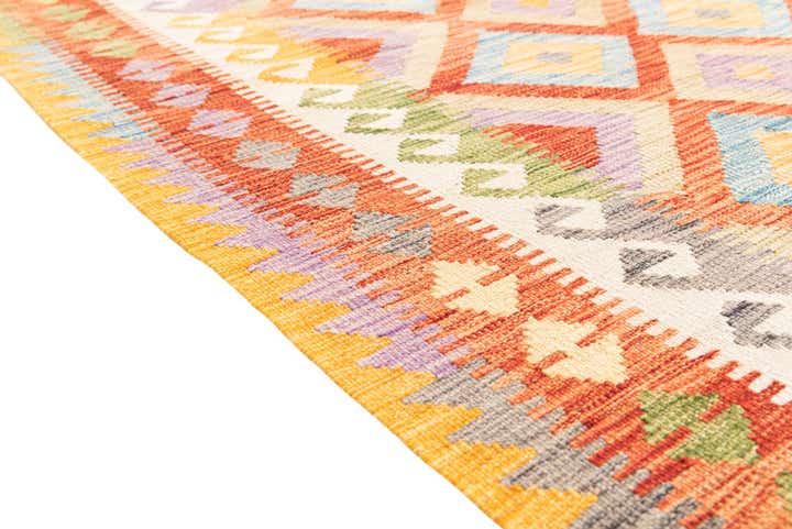 130cm x 180cm Hand Woven Kilim Maymana Wool Rug