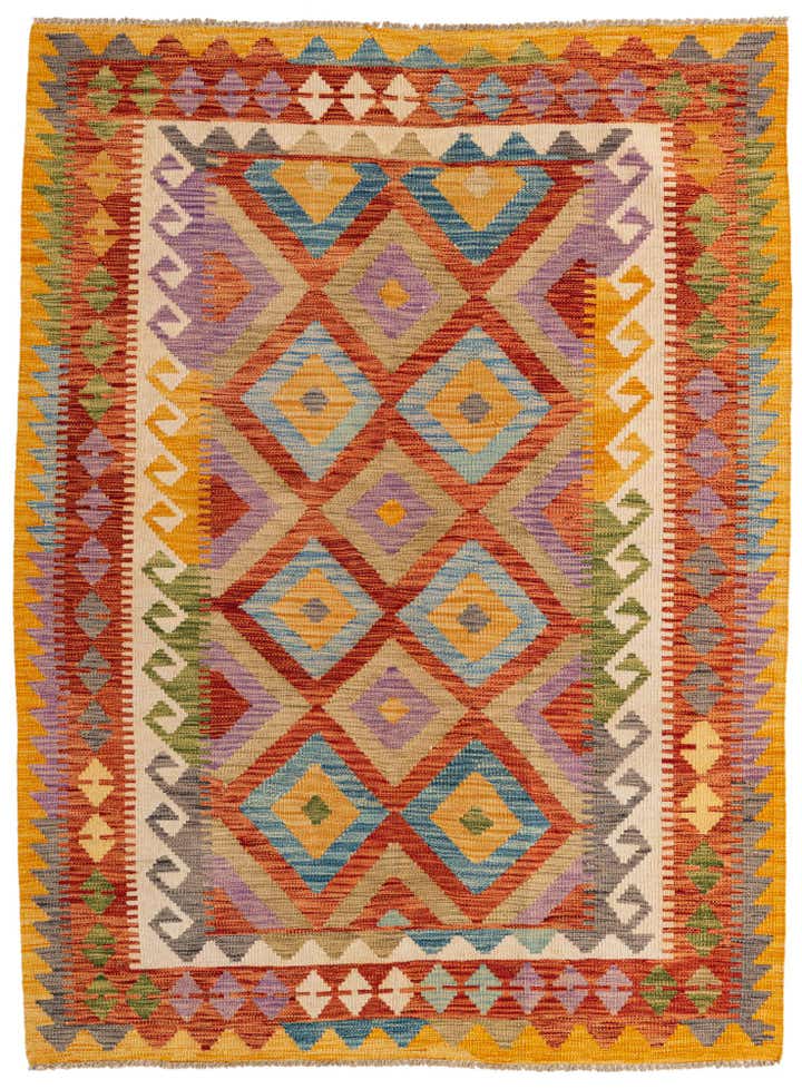 130cm x 180cm Hand Woven Kilim Maymana Wool Rug