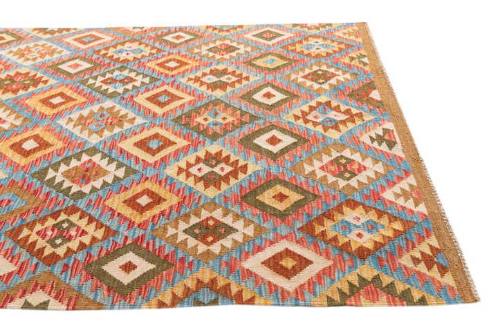 5' x 6' 6 Hand Woven Kilim Maymana Wool Rug
