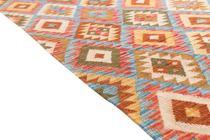 5' x 6' 6 Hand Woven Kilim Maymana Wool Rug