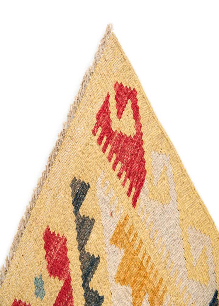 4' 2 x 5' 8 Hand Woven Kilim Maymana Wool Rug