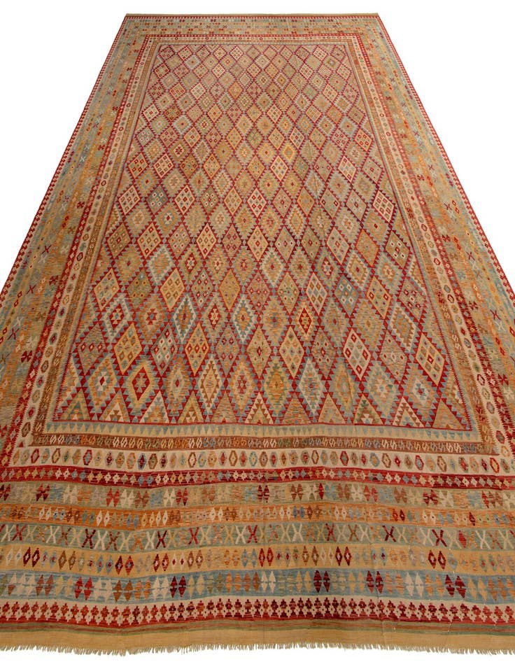 Detail image of 20' 2 x 25' 7  Hand Woven Kilim Maymana Wool Rug