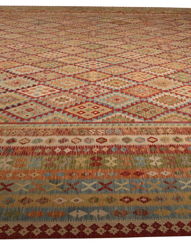 Detail image of 20' 2 x 25' 7  Hand Woven Kilim Maymana Wool Rug