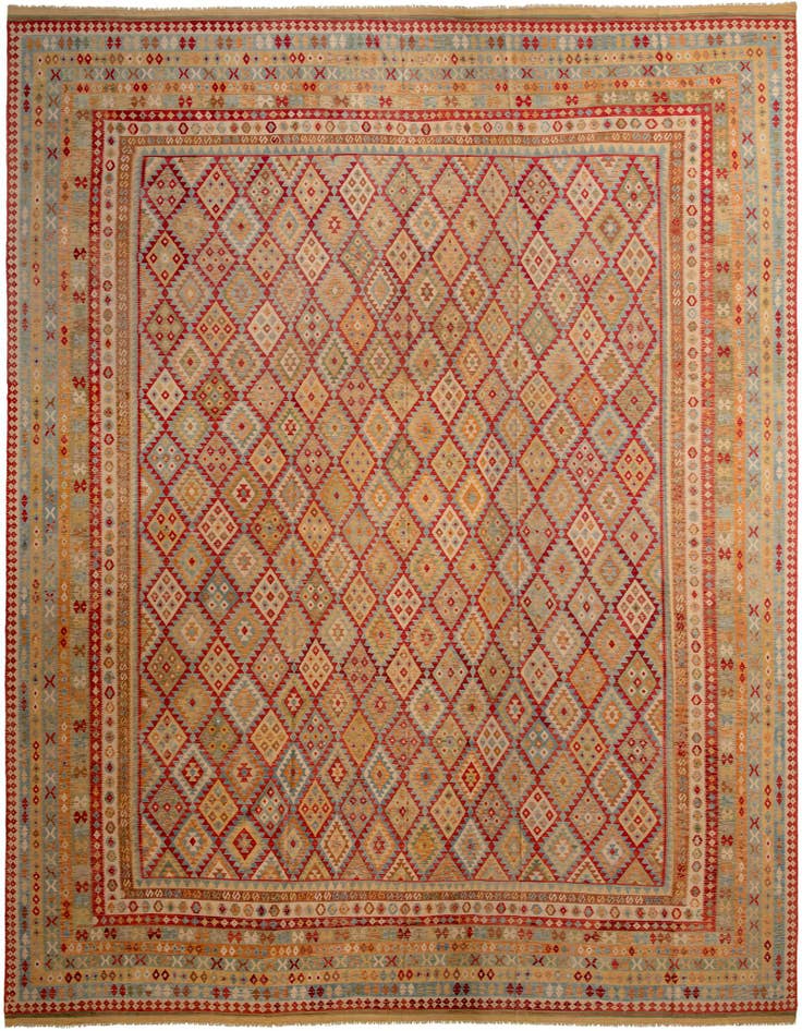 Detail image of 20' 2 x 25' 7 Hand Woven Kilim Maymana Wool Rug