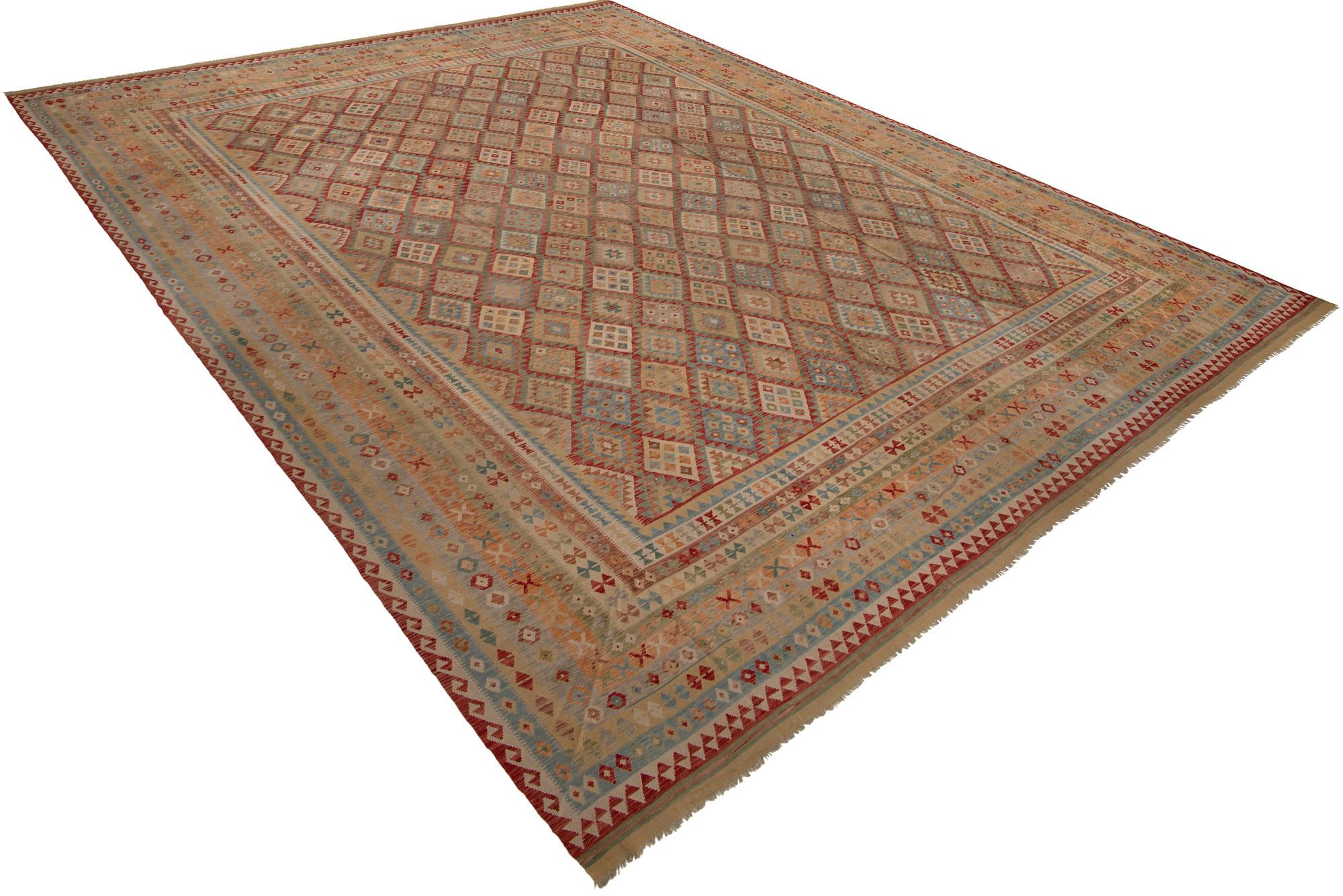 19' 9 x 25' 10 Hand Woven Kilim Maymana Wool Rug