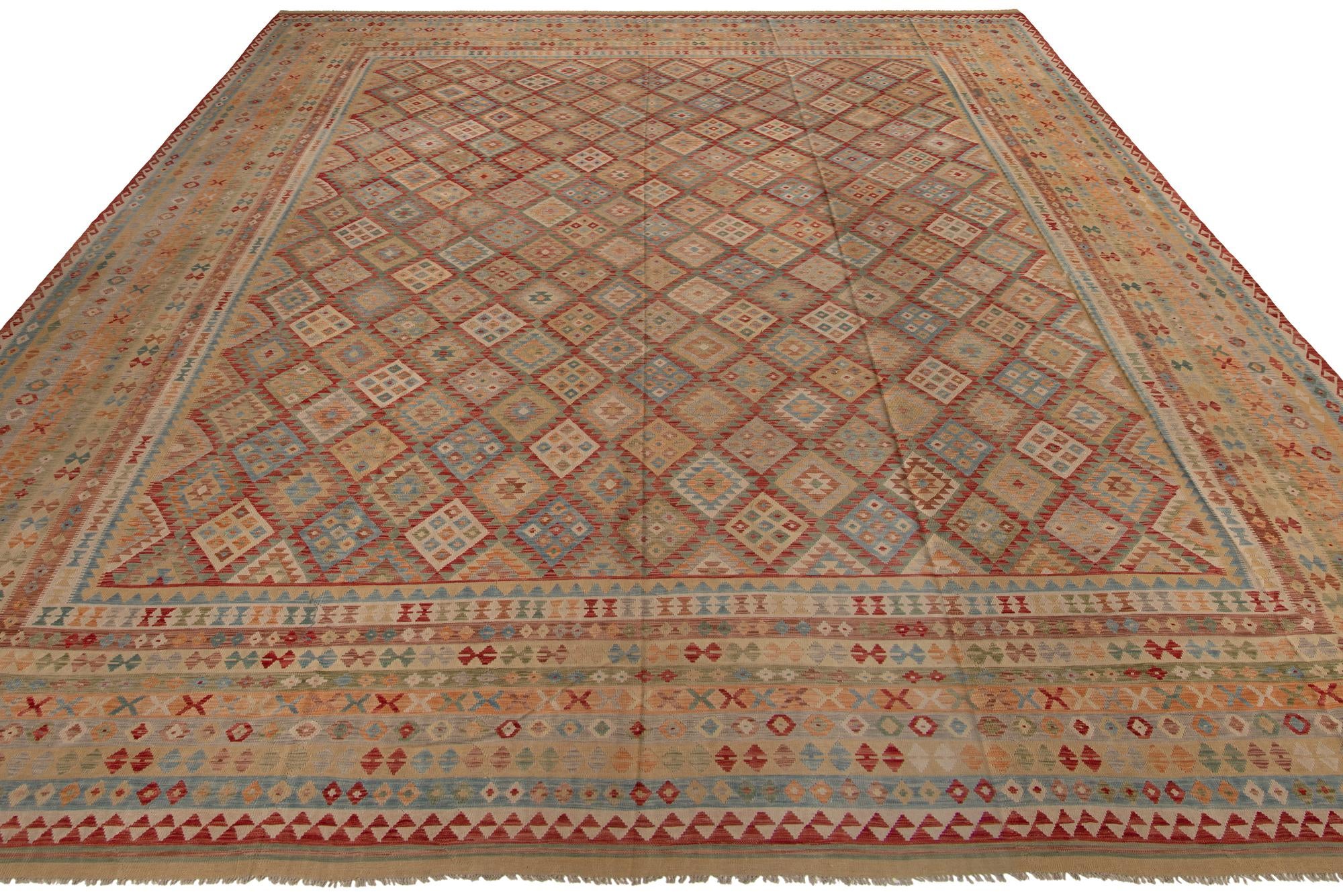 19' 9 x 25' 10 Hand Woven Kilim Maymana Wool Rug