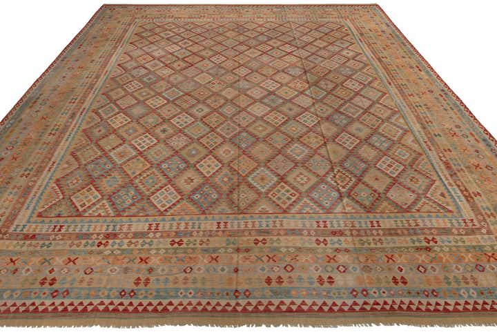 600cm x 785cm Handgewebt Kilim Maymana Wolle Teppich