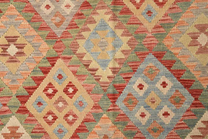 600cm x 785cm Handgewebt Kilim Maymana Wolle Teppich