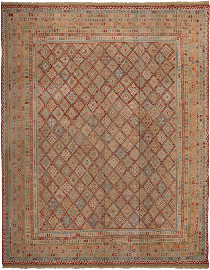 Detail image of 19' 9 x 25' 10 Hand Woven Kilim Maymana Wool Rug