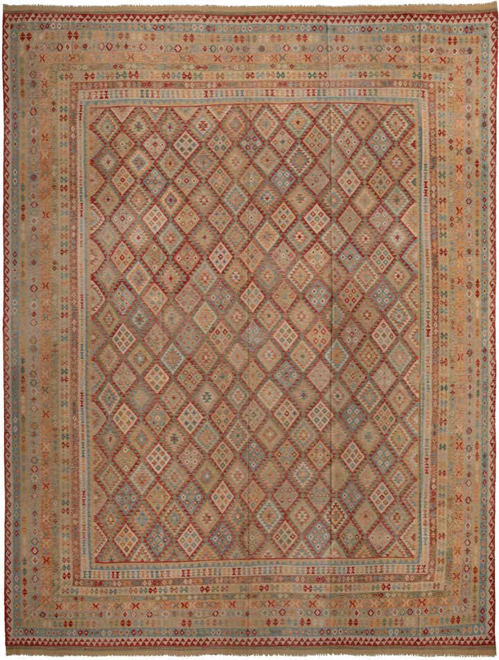 600cm x 785cm Handgewebt Kilim Maymana Wolle Teppich