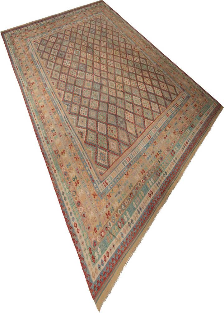 20' x 25' 5 Hand Woven Kilim Maymana Wool Rug