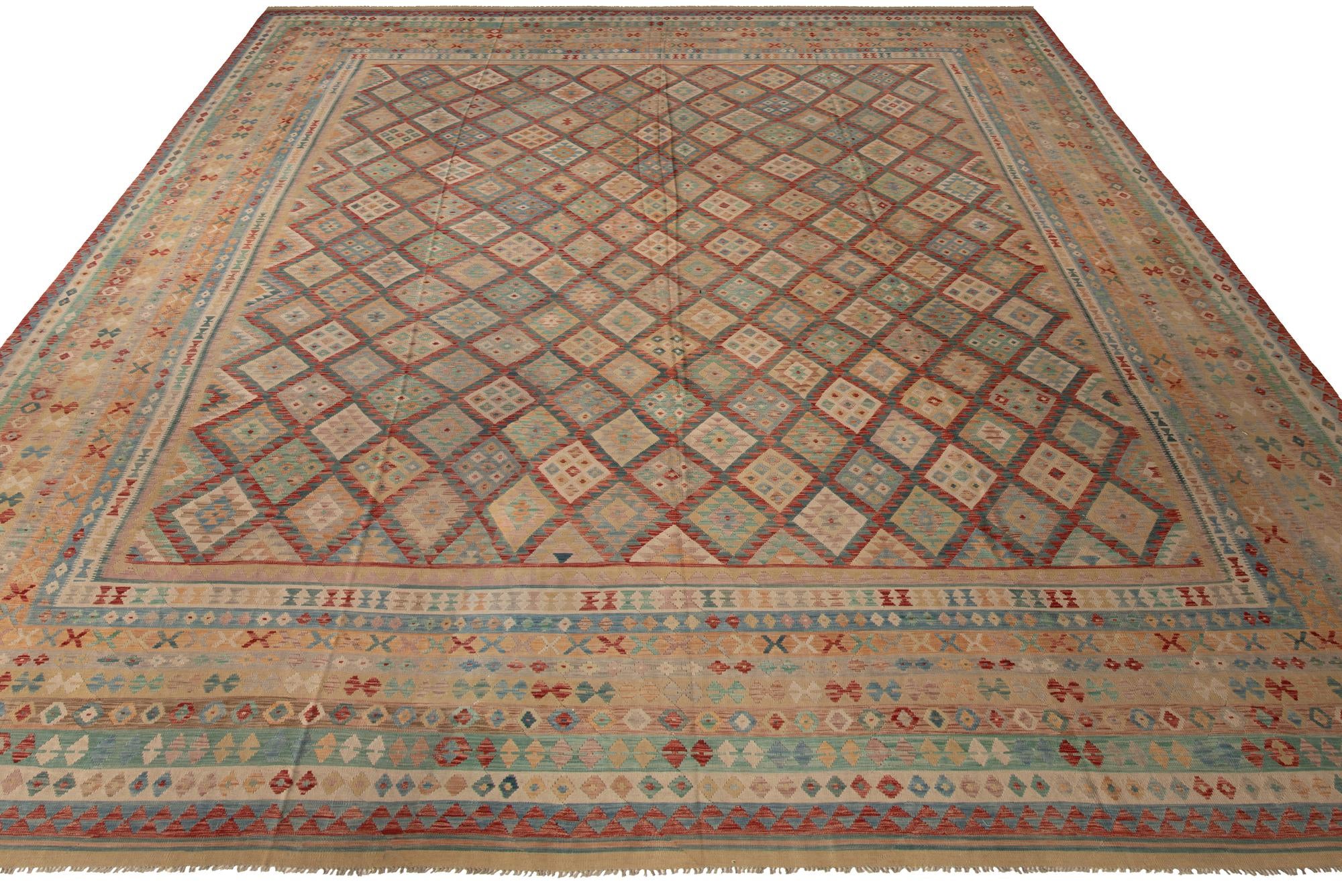20' x 25' 5 Hand Woven Kilim Maymana Wool Rug
