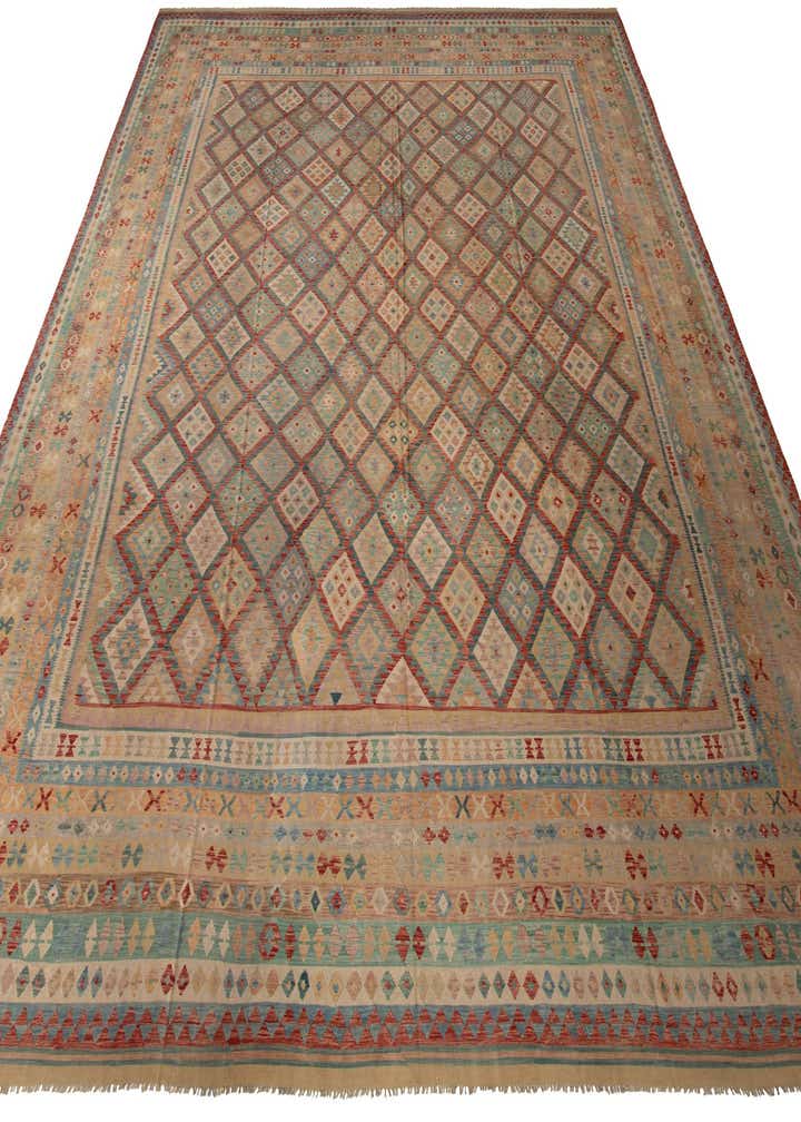 20' x 25' 5 Hand Woven Kilim Maymana Wool Rug
