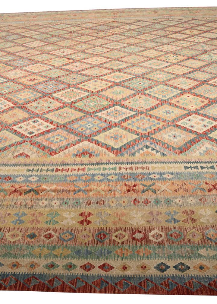 20' x 25' 5 Hand Woven Kilim Maymana Wool Rug