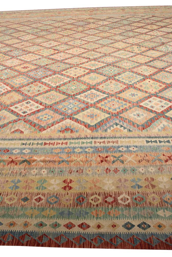 20' x 25' 5 Hand Woven Kilim Maymana Wool Rug