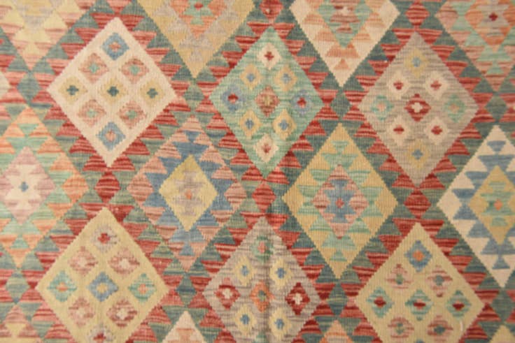 Detail image of 20' x 25' 5 Hand Woven Kilim Maymana Wool Rug
