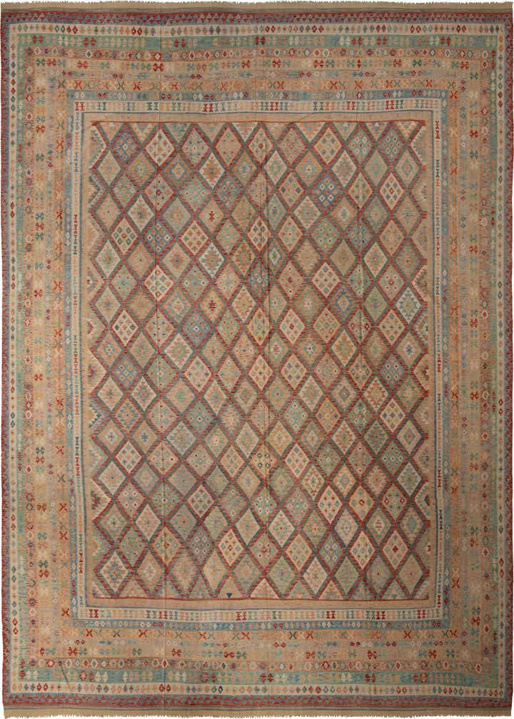 20' x 25' 5 Hand Woven Kilim Maymana Wool Rug