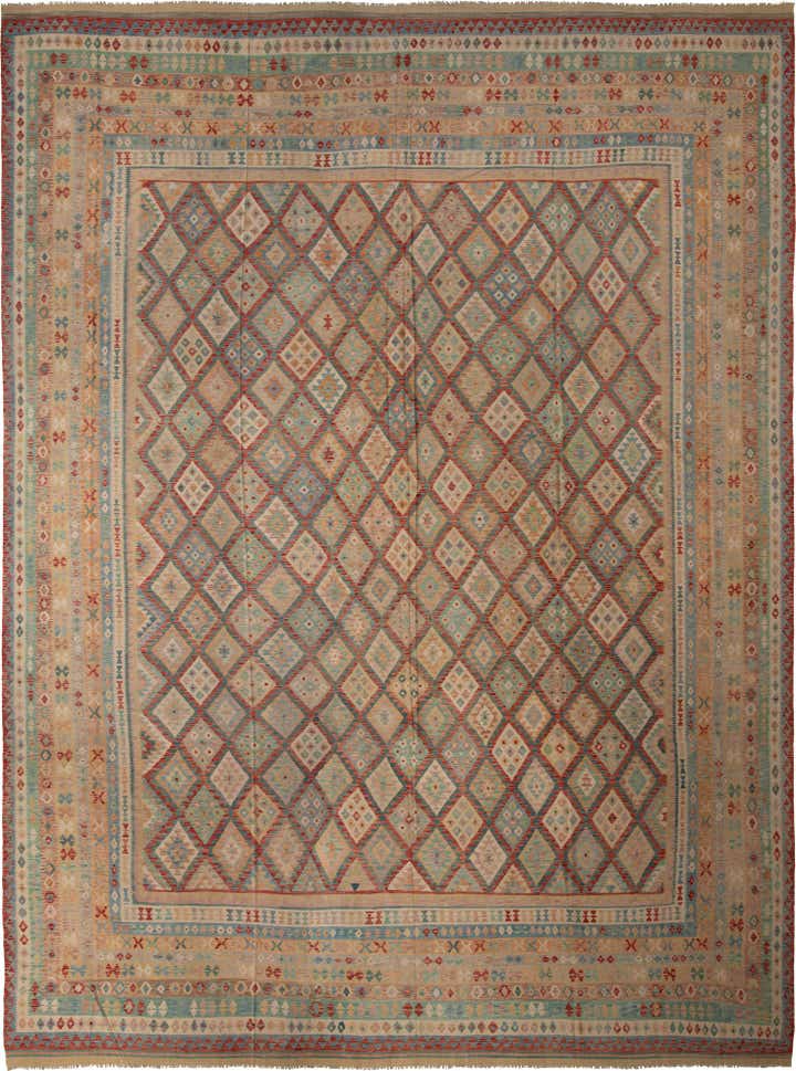 20' x 25' 5 Hand Woven Kilim Maymana Wool Rug