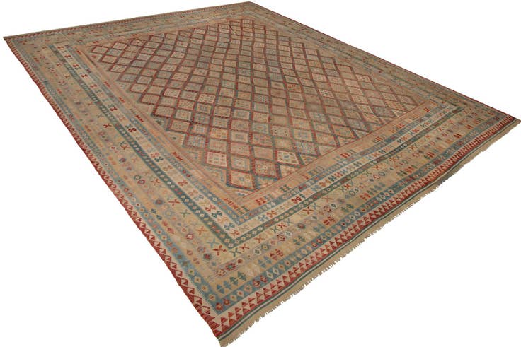 Detail image of 19' 9 x 25' 5 Hand Woven Kilim Maymana Wool Rug