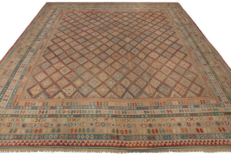 Detail image of 19' 9 x 25' 5 Hand Woven Kilim Maymana Wool Rug