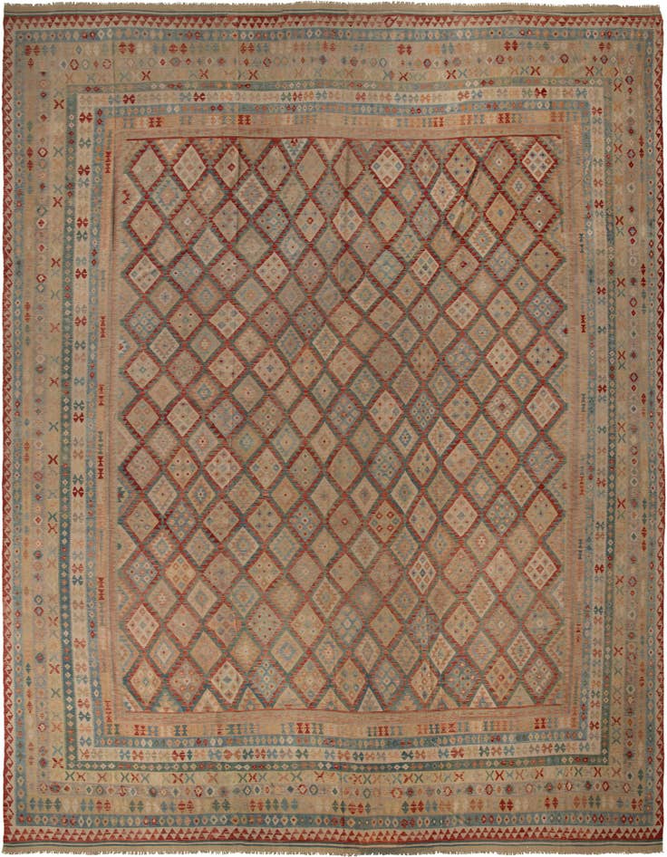 Detail image of 19' 9 x 25' 5 Hand Woven Kilim Maymana Wool Rug