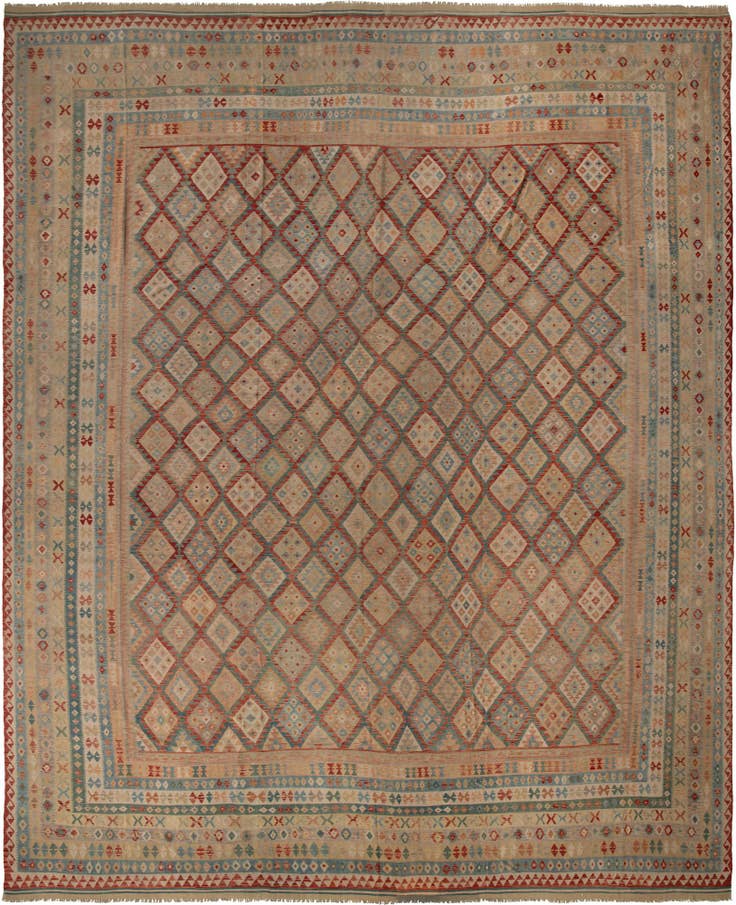 Detail image of 19' 9 x 25' 5 Hand Woven Kilim Maymana Wool Rug