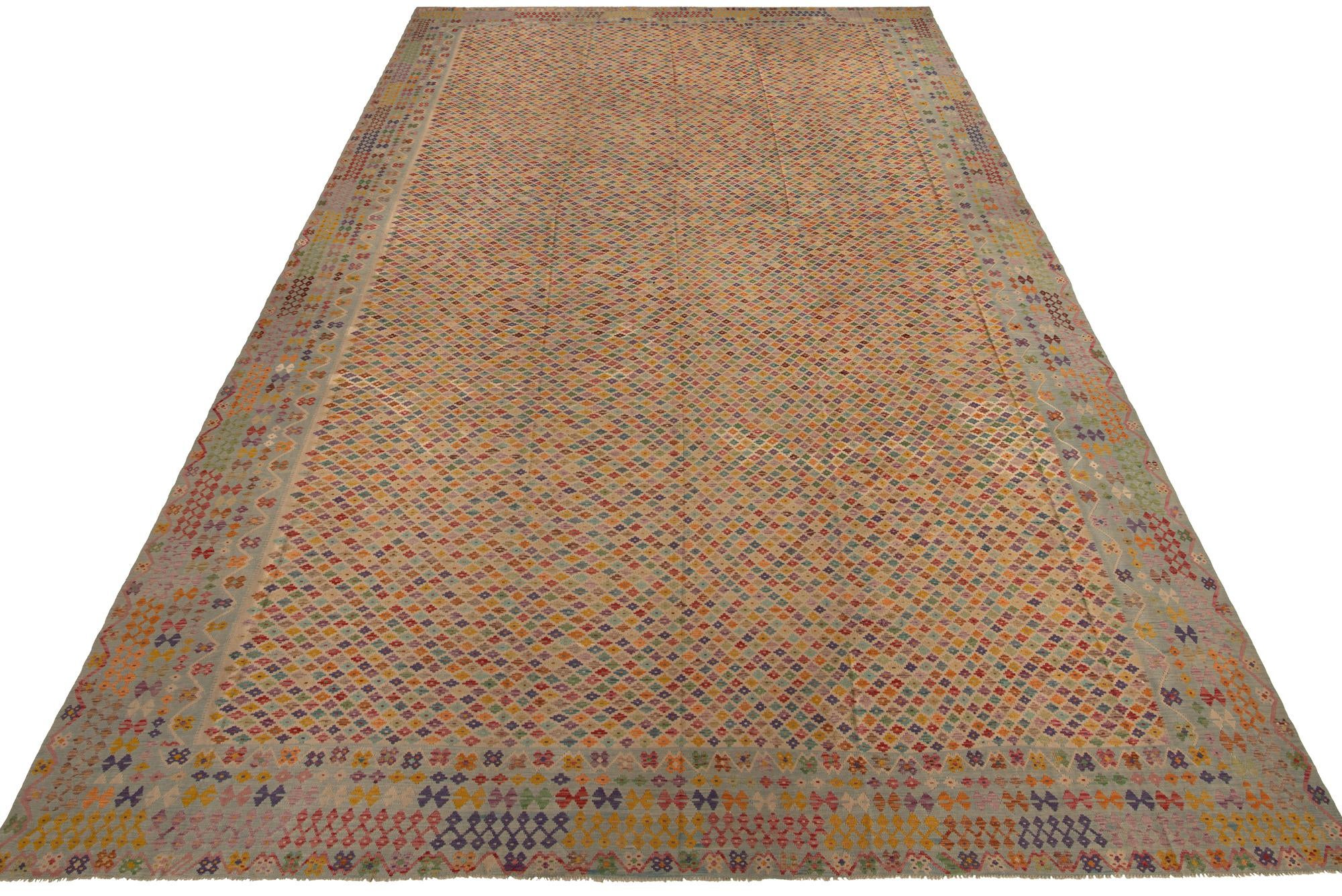 17' 5 x 31' Hand Woven Kilim Maymana Wool Rug