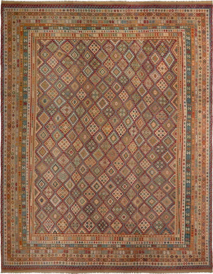 Detail image of 19' 10 x 26' Hand Woven Kilim Maymana Wool Rug
