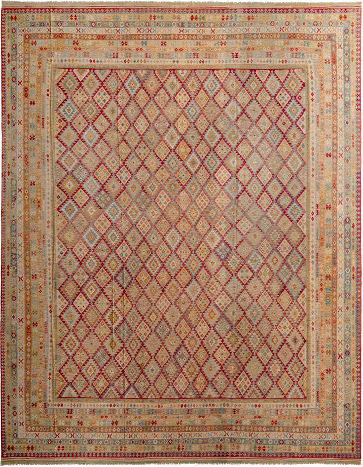 Detail image of 20' 5 x 25' 9 Hand Woven Kilim Maymana Wool Rug
