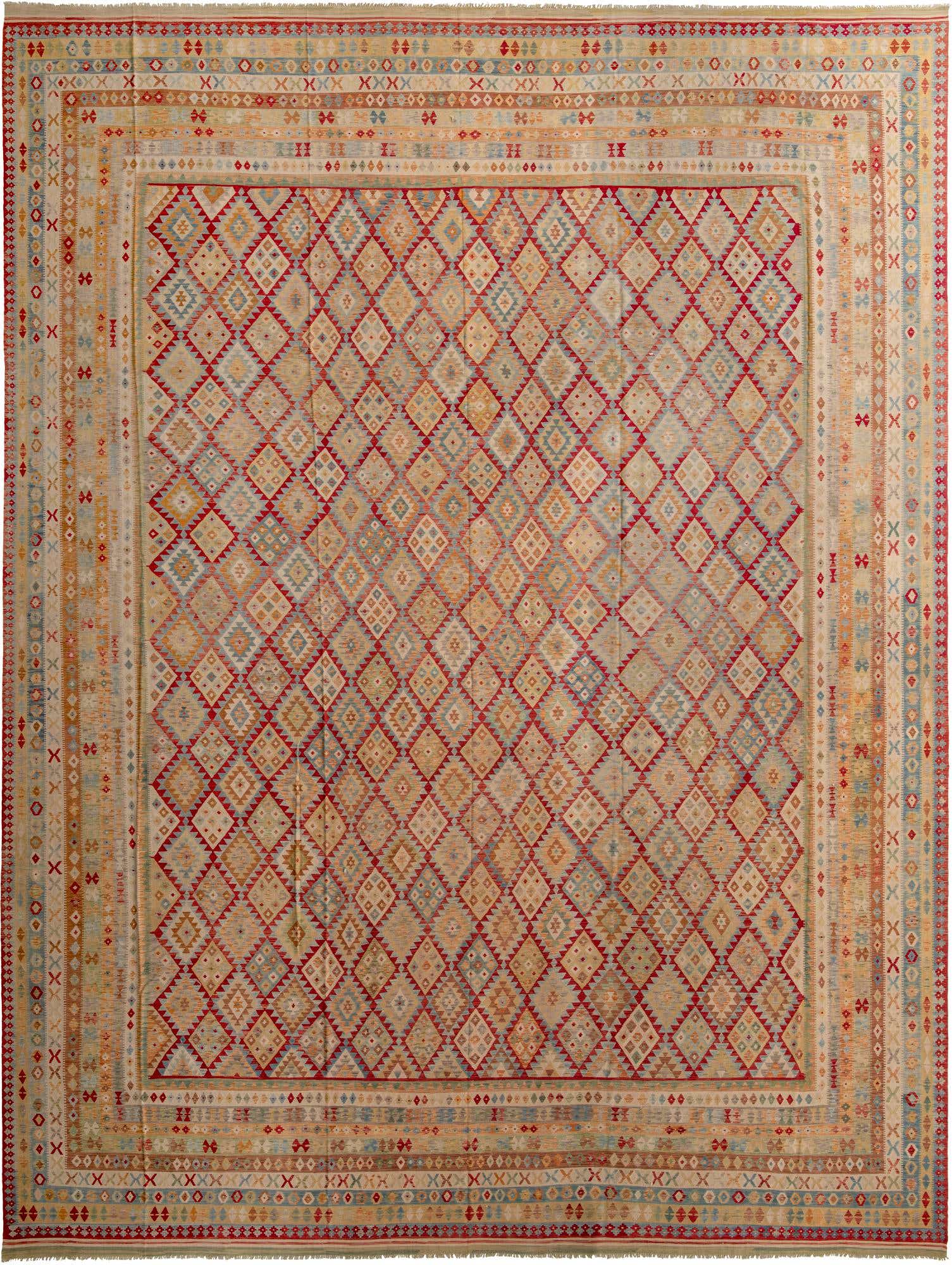 20' 5 x 25' 9 Hand Woven Kilim Maymana Wool Rug