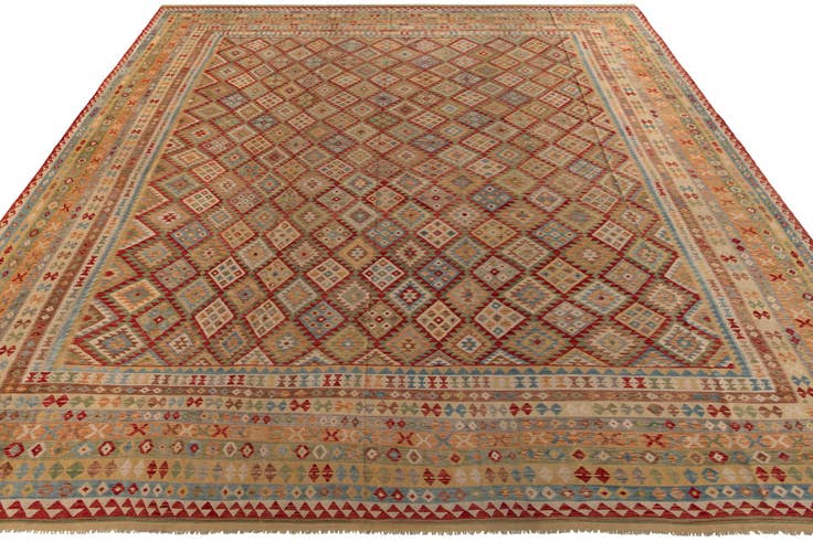 Detail image of 19' 10 x 25' 6 Hand Woven Kilim Maymana Wool Rug