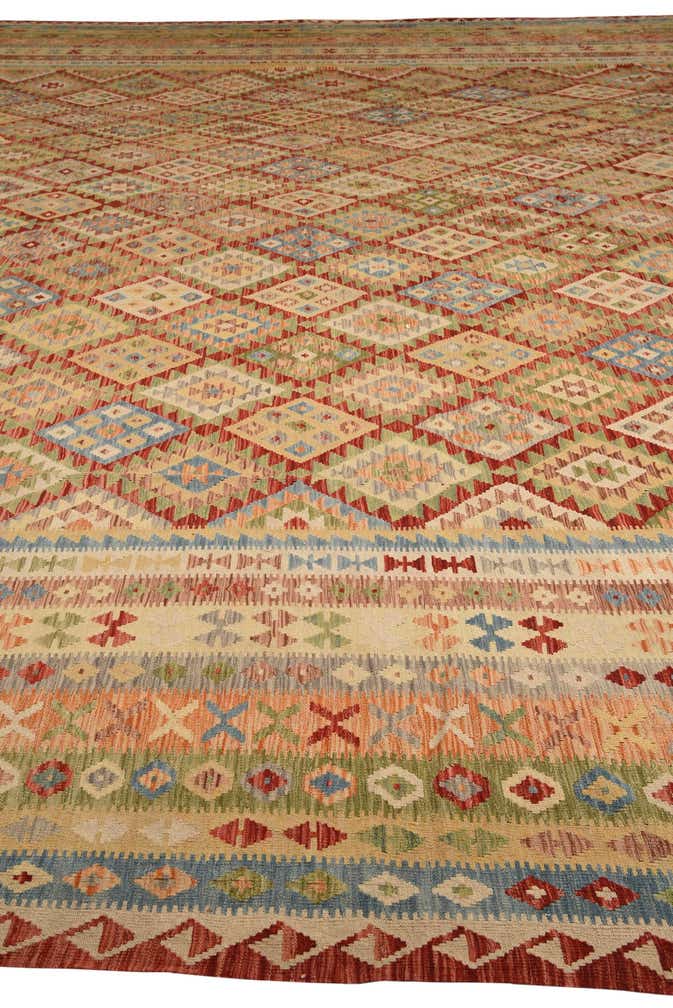 19' 10 x 25' 6 Hand Woven Kilim Maymana Wool Rug