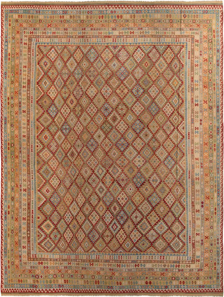 19' 10 x 25' 6 Hand Woven Kilim Maymana Wool Rug