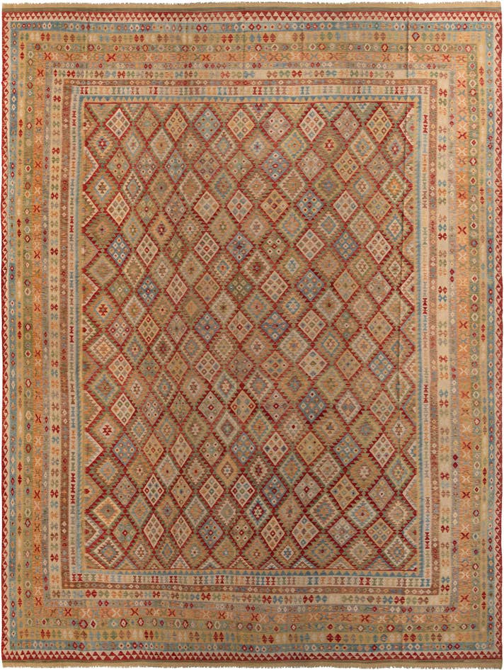 Detail image of 19' 10 x 25' 6 Hand Woven Kilim Maymana Wool Rug