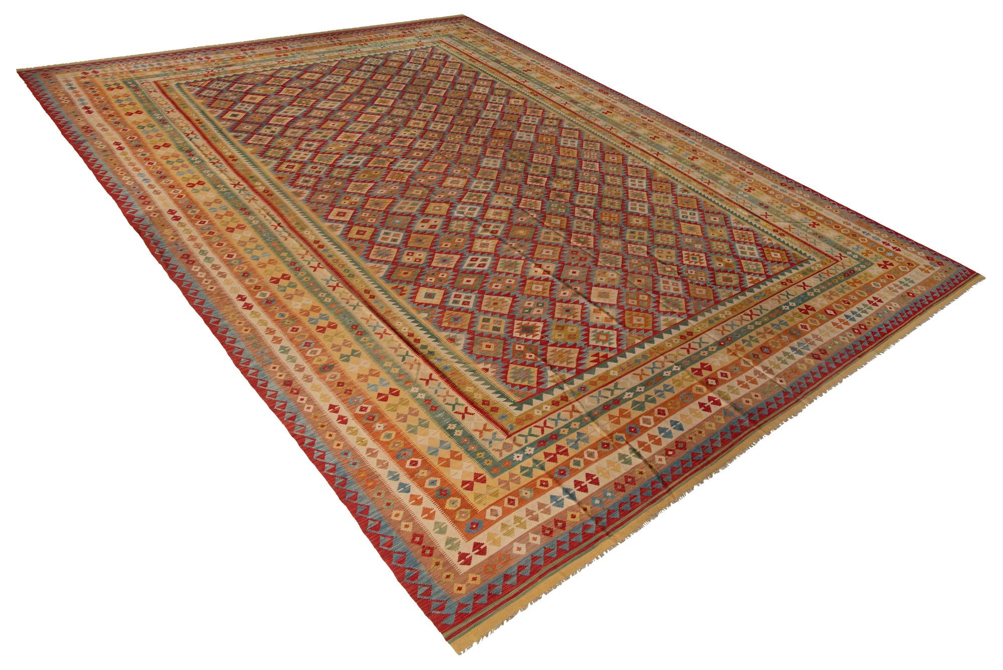 16' x 25' 10 Hand Woven Kilim Maymana Wool Rug
