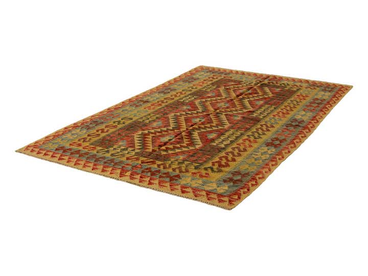 5' 1 x 8' 2 Hand Woven Kilim Maymana Wool Rug