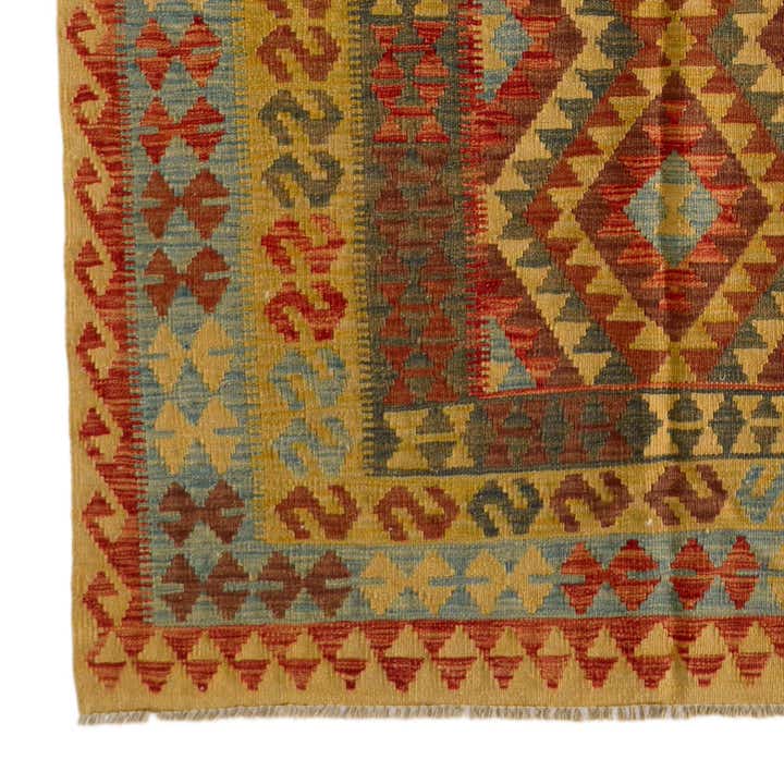 5' 1 x 8' 2 Hand Woven Kilim Maymana Wool Rug