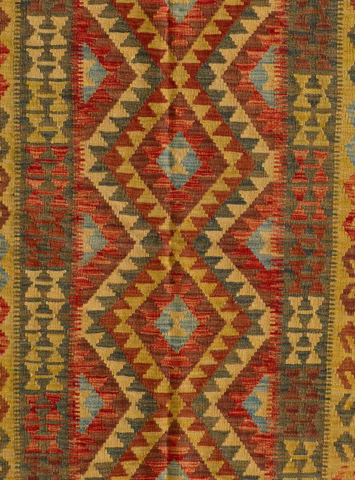 5' 1 x 8' 2 Hand Woven Kilim Maymana Wool Rug