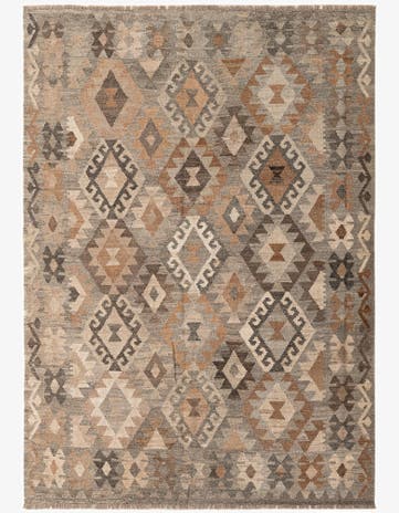 5' 9 x 8' 4 Hand Woven Kilim Maymana Wool Rug