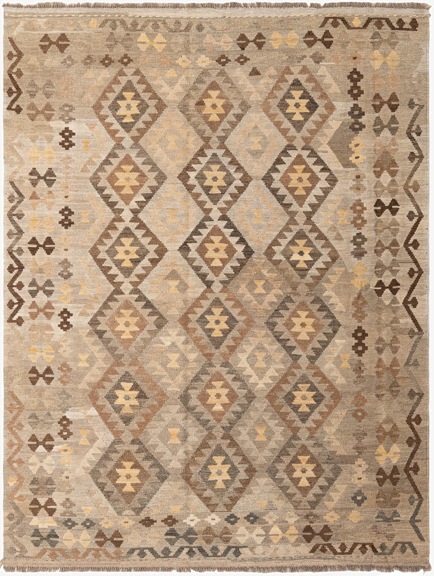 6' x 8' 1  Hand Woven Kilim Maymana Wool Rug