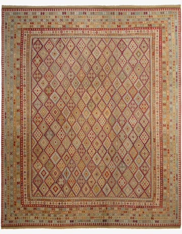 20' 2 x 25' 7 Hand Woven Kilim Maymana Wool Rug