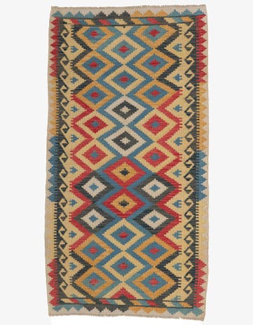 3' 5 x 6' 4 Hand Woven Kilim Maymana Wool Rug